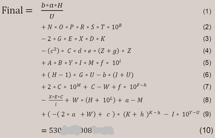 Formel zur Berechnung der Final-Koordinaten