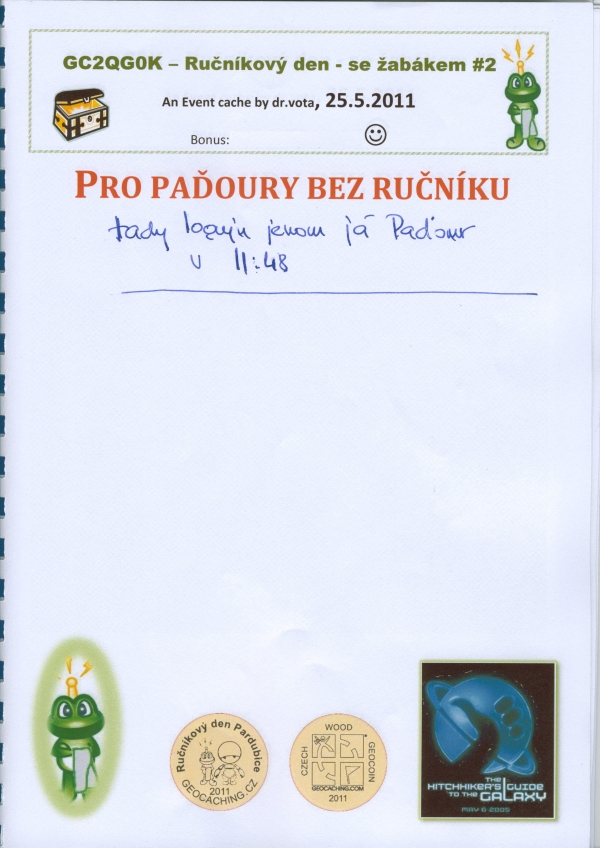 Rucnikovy den Pardubice 2011 - logbook
