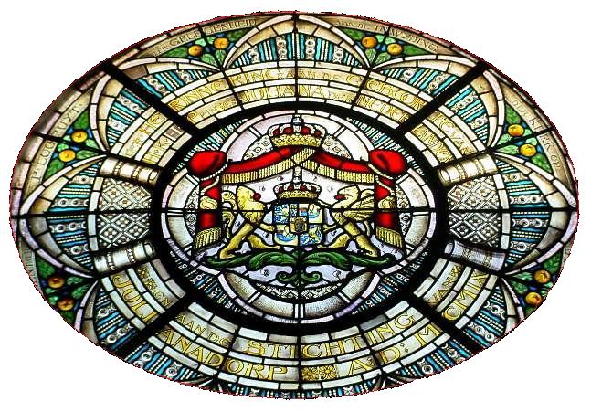 het glas in lood raam van de hervormde kerk