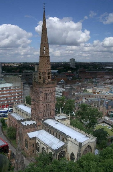 Aerial view from the top of the old Cathedral Spire