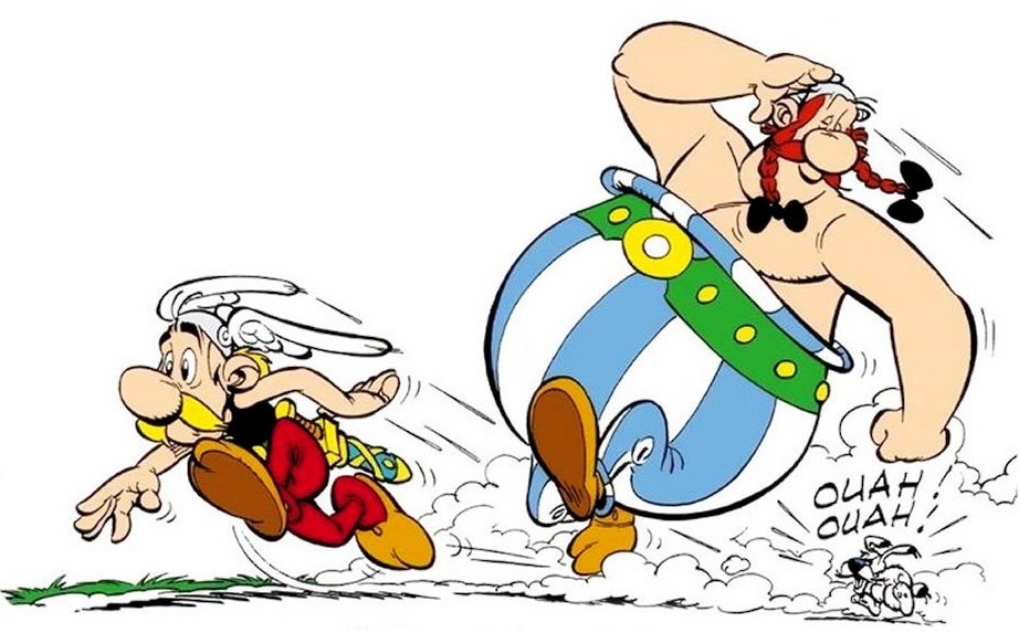 Asterix en Obelix rennen