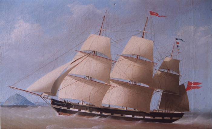Det første skib der blev søsat fra beddingen på kalvø