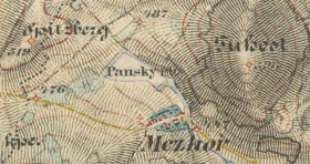 Panský rybník na mapě III. vojenského mapování