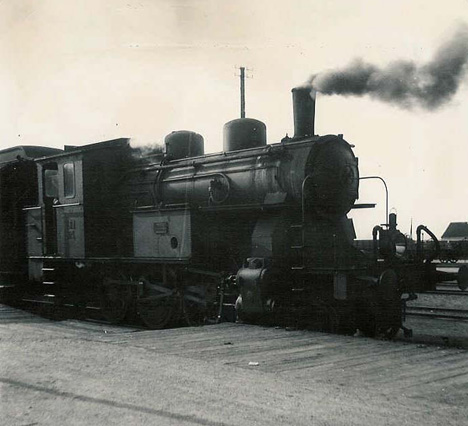Lokomotivet på Nakskov-Rødby Jernbanen - fotograferet i 1933