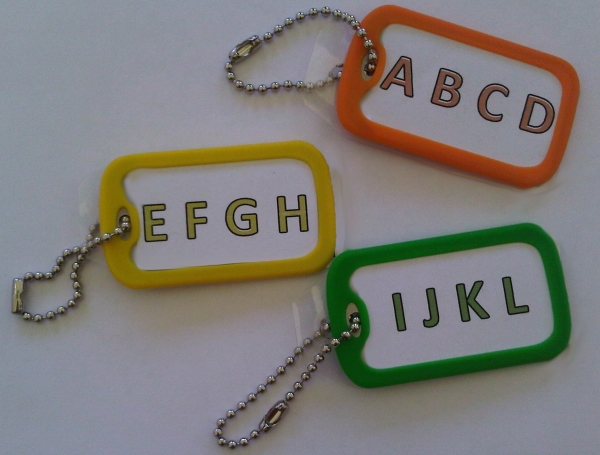CODE: Orange = ABCD, CODE: Yellow = EFGH, CODE: Green = IJKL