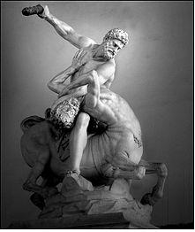 Hércules e Nesso, de Giambologna. Loggia dei Lanzi, Florença