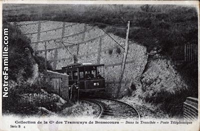 Le tramway dans la tranchée