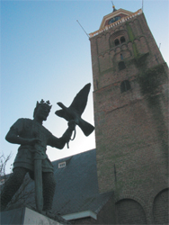Rijnsburgse Toren en Floris V, het enige overblijfsel van de Abdij van Rijnsburg