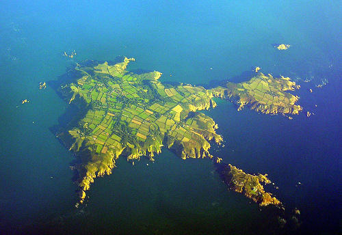 Sark from the air.