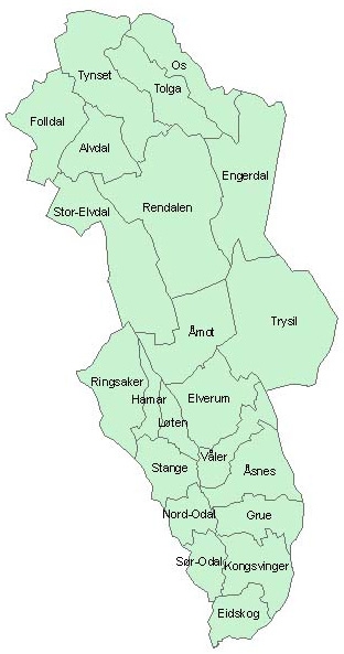 Hedmark kommunekart