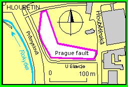 The Natural Monument Prague Fault - map