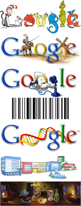 google 1998 logo. Subsequent Google Doodles were
