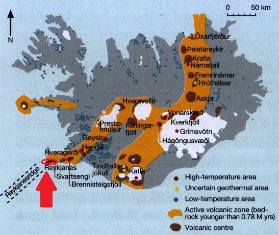 Hot areas in Iceland