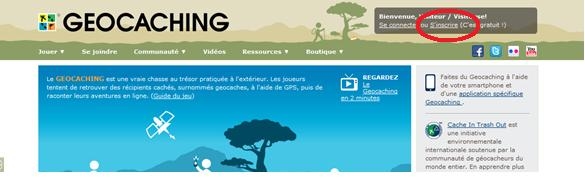 comment s'inscrire geocaching
