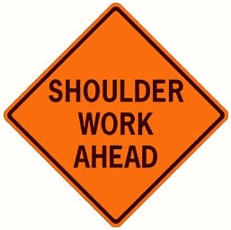 Shoulder Work Ahead sign