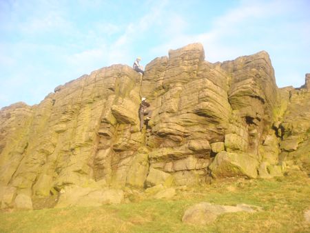 Climbers at Windgather Rocks