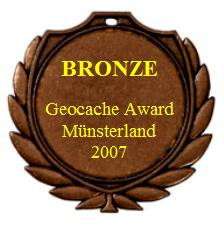 BRONZE - Geocache Award Münsterland 2007