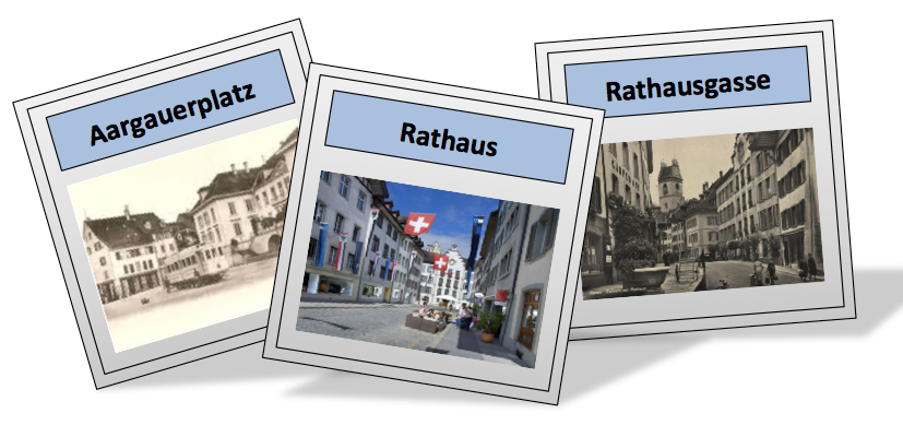 Bilder vom Aargauerplatz, Rathaus und Rathausgasse