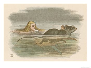 Zwemmend ontmoet Alice de muis