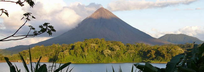 Arenal Volcano from across Lake Arenal