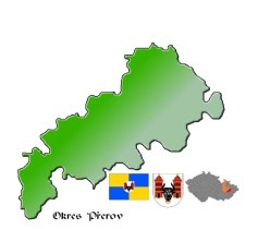 Mapa okresu Přerov