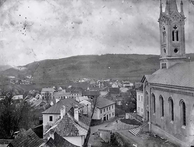 Pohled od školy 1895