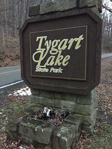 Tygart Lake State Park Sign