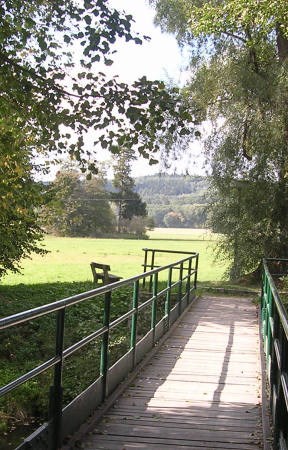 Green footbridge