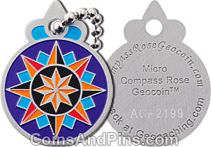 Micro Compass Rose Geocoin from "paka team"