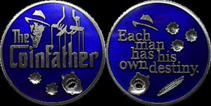 Coinfather Mystery-Edition Geocoin - blue