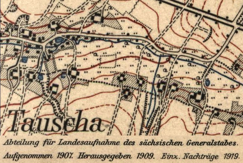 Messtischblatt Tauscha 1919 ohne Bad