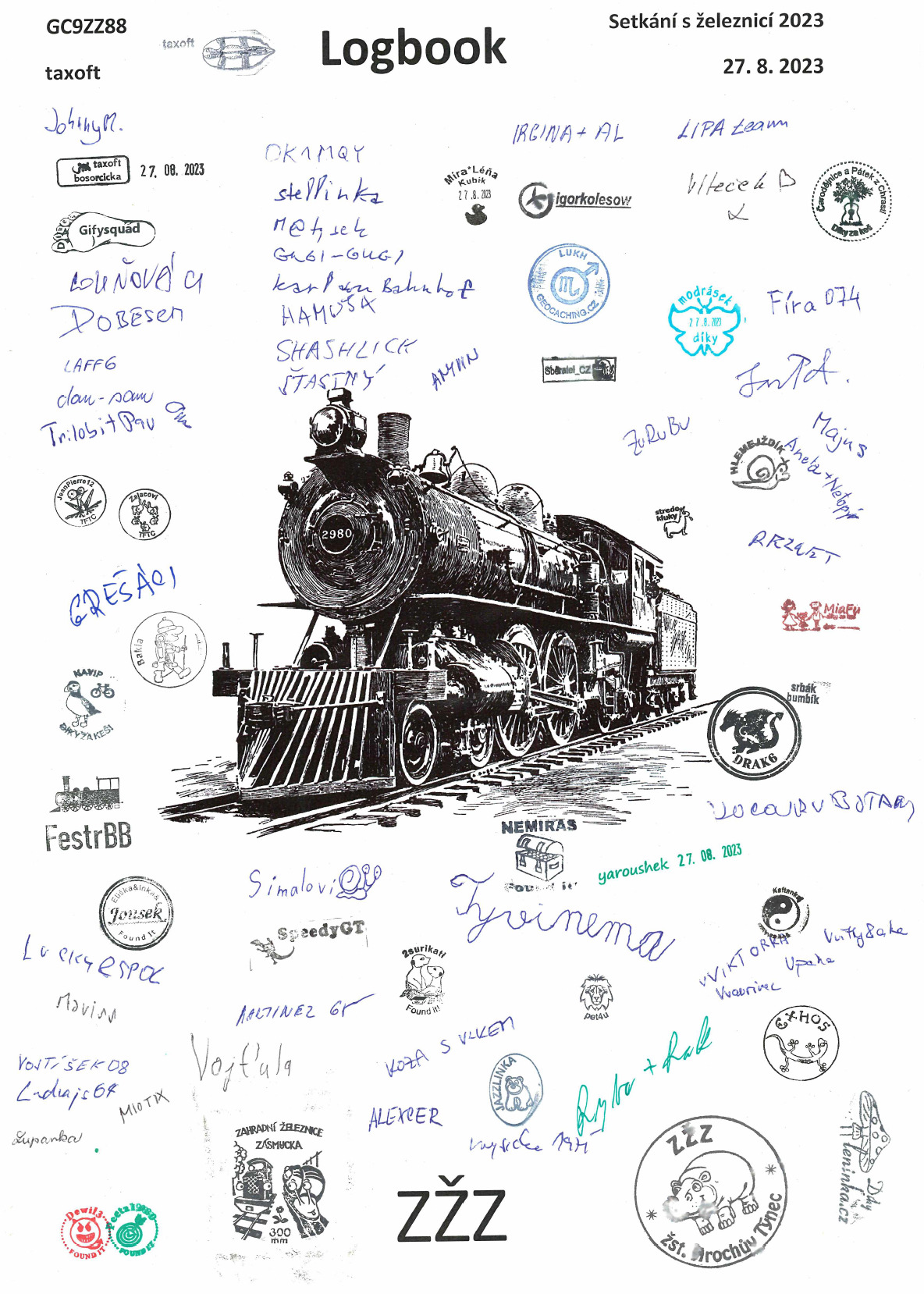 GC9ZZ88 - Setkání s železnicí 2023 - logbook
