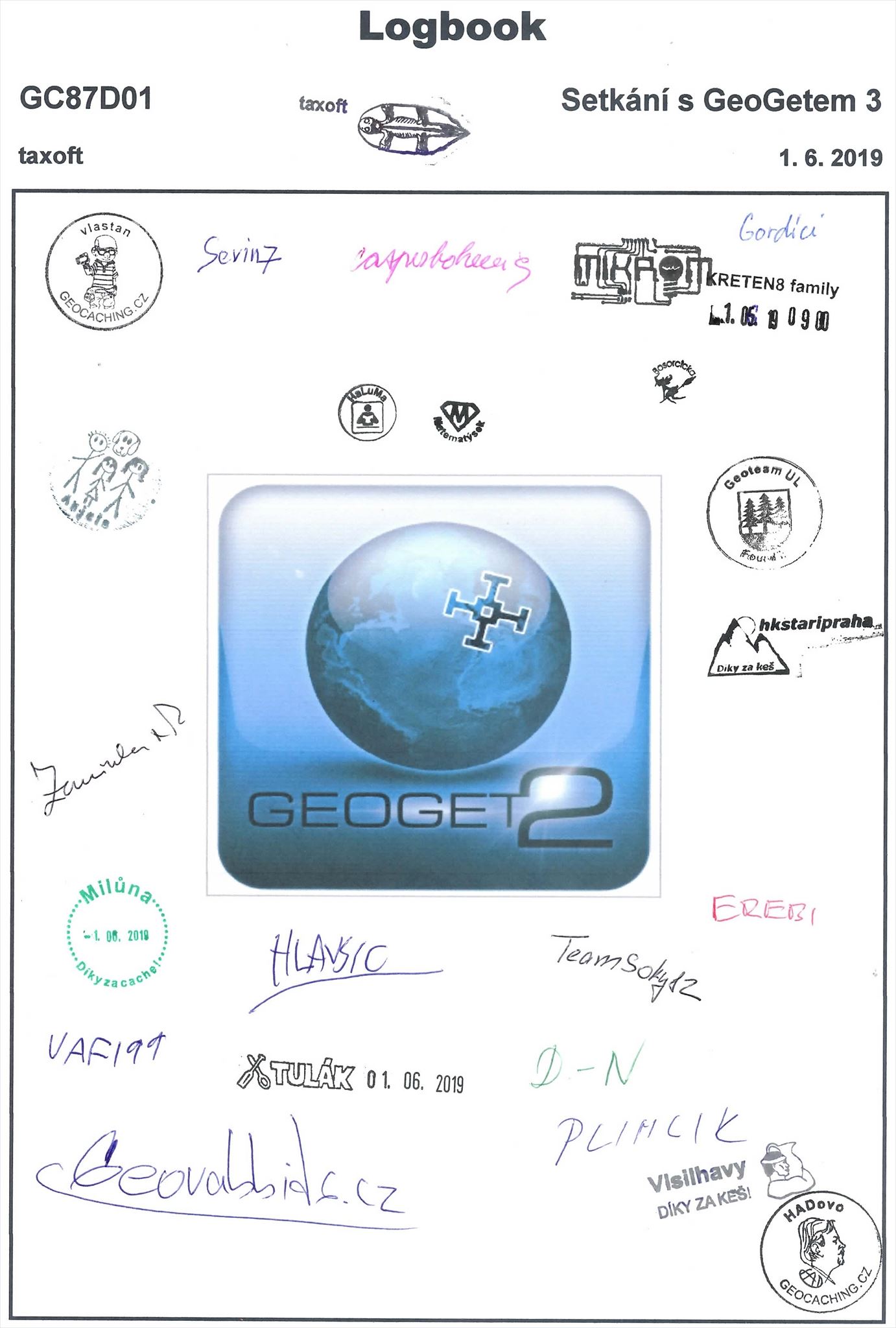 GC87D01 - Setkání s GeoGetem 3 - logbook
