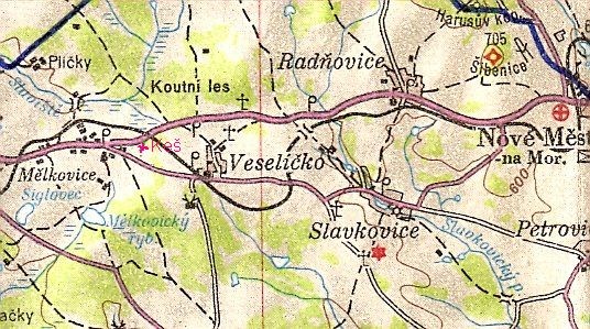 stará mapa silnice č. 18