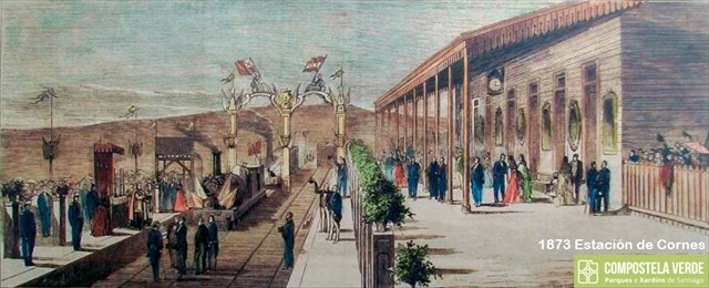 1873 Inauguración da estación de Cornes