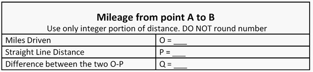 Distance between way points a and b 2