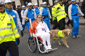 Dorsetgal & GeoDog carrying the torch!