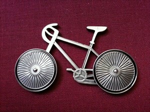 Bicycle Geocoin antik silber