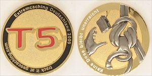 Extremcaching 2009 Geocoin Gold / Silber LE 75