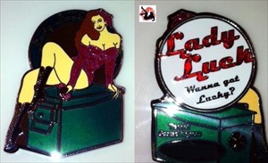 Lady Luck Geocoin red