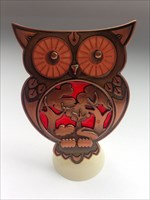 Night Owl Geocoin - Antik Kupfer Rot