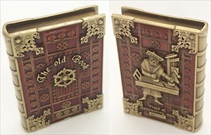The old Book Geocoin - Antik Bronze / Rot RE