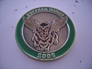 Buffalo Wings geocoin bronze front