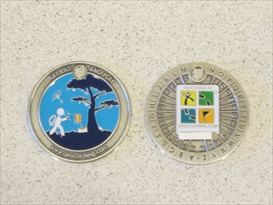 Get Out And Play Decoder Geocoin / Both Sides