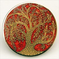 Celtic Tree Of Life Rot Gold Vorderseite