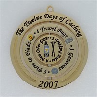 12 Days of Caching 2007 Geocoin front
