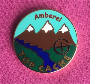 Amberel TOP CACHE Geocoin - Front