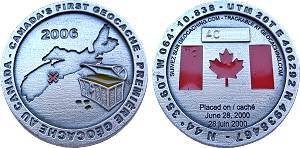 1st Cache in Canada Geocoin