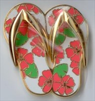 Hibiscus Flip Flops - gold