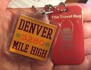 Denver 5280 Mile High key chain with dog tag